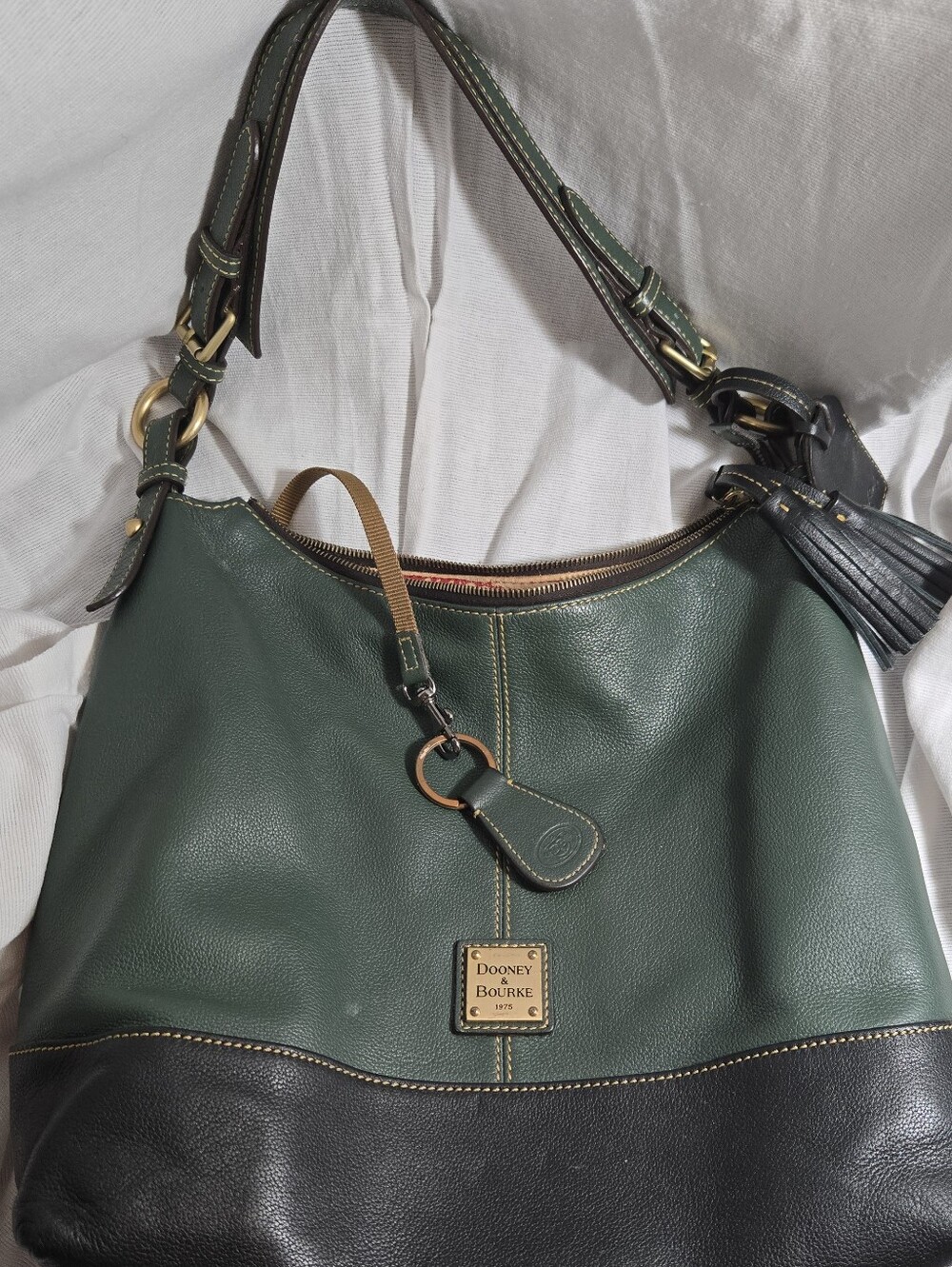 Dooney & Bourke Sophie Hobo In Green and Black Leather